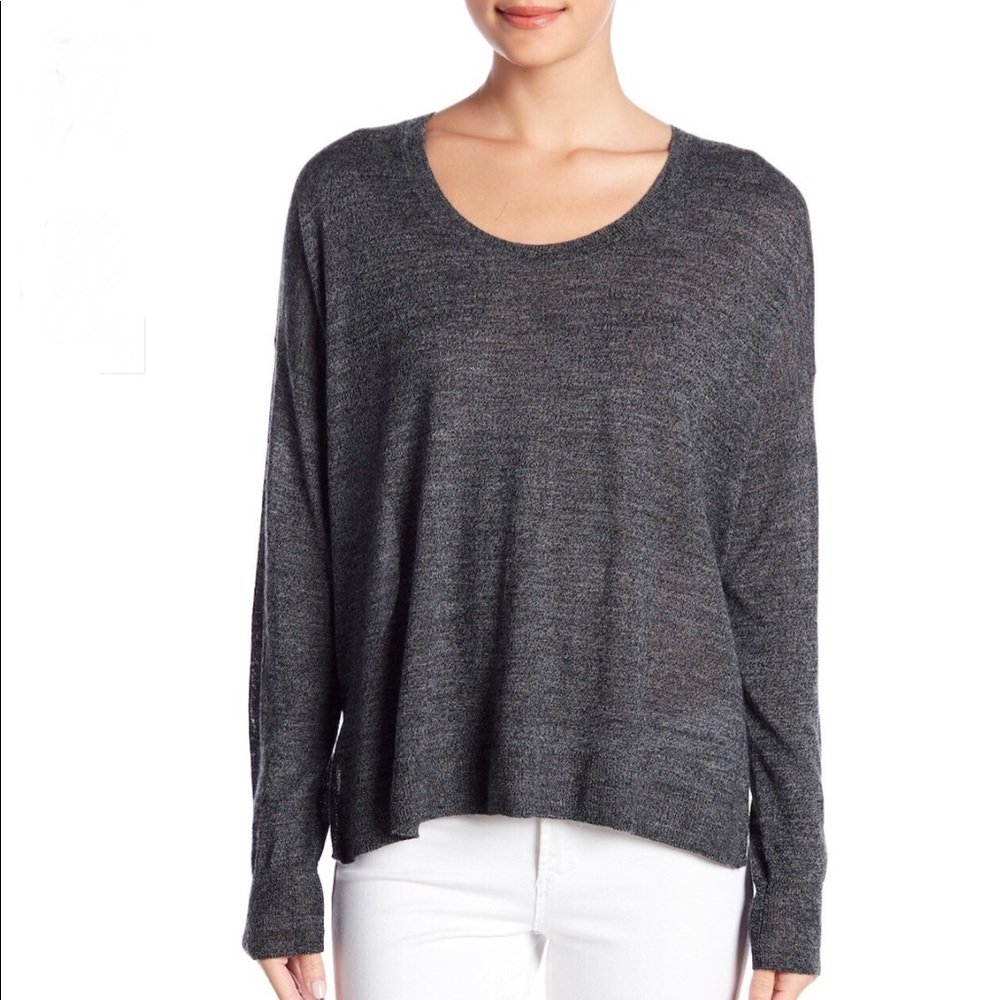 NWT Madewell Southstar Heather Ebony Lightweight Merino Pullover Sweater